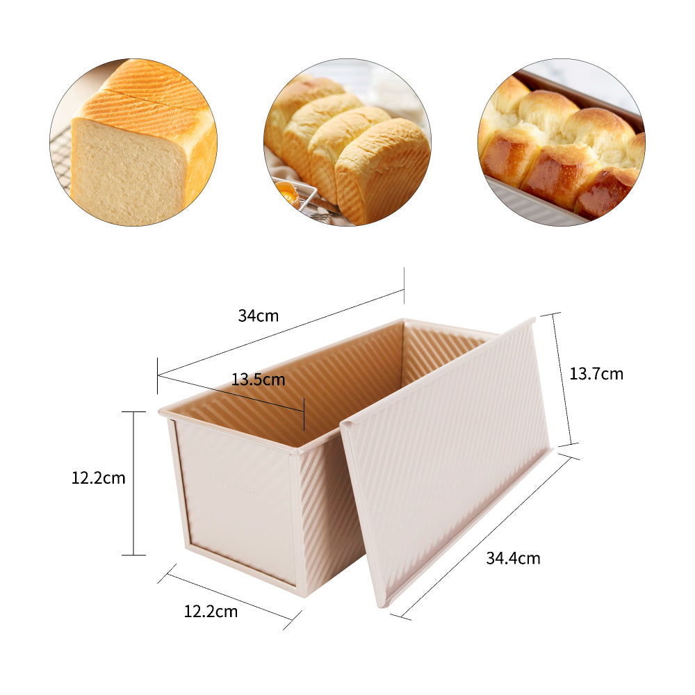 Chefmade Corrugated Loaf Pan With Cover 34cm