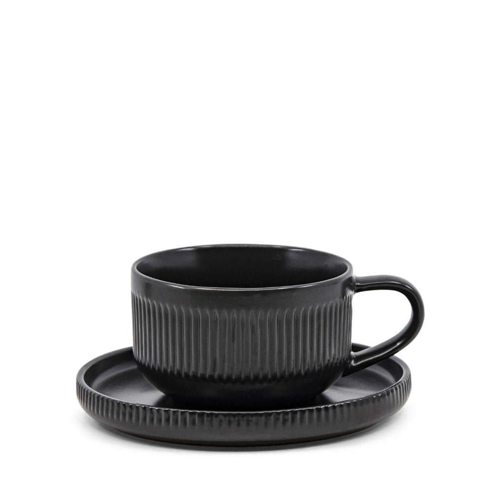 Salt & Pepper Brae Tea Cups & Saucers 290mL - Set of 4