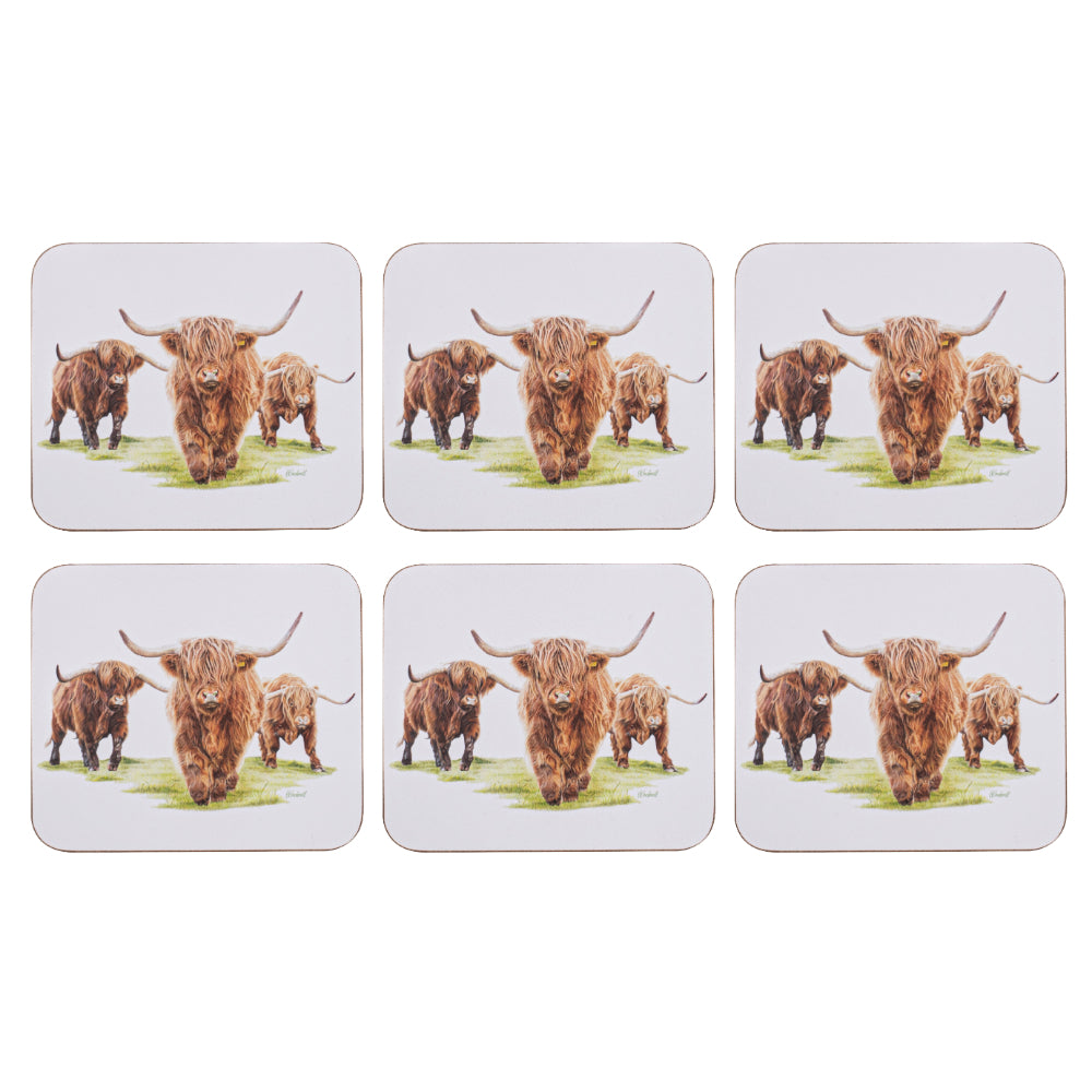 Ashdene Highland Herd Set Of 6 Coasters