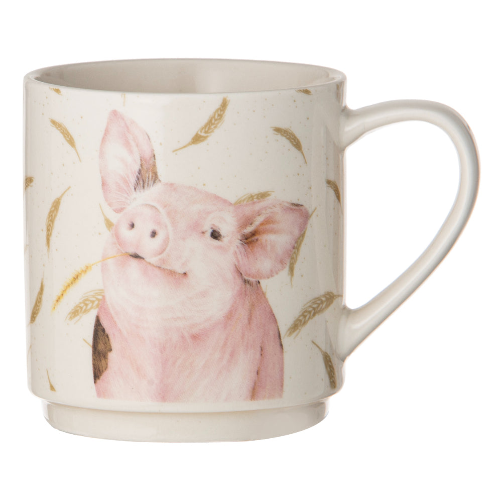 Ashdene Farmyard Faces Set Of 4 Stackable Mugs