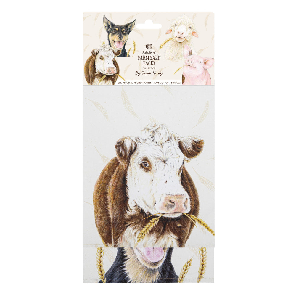 Ashdene Farmyard Faces Set Of 2 Kitchen Towels