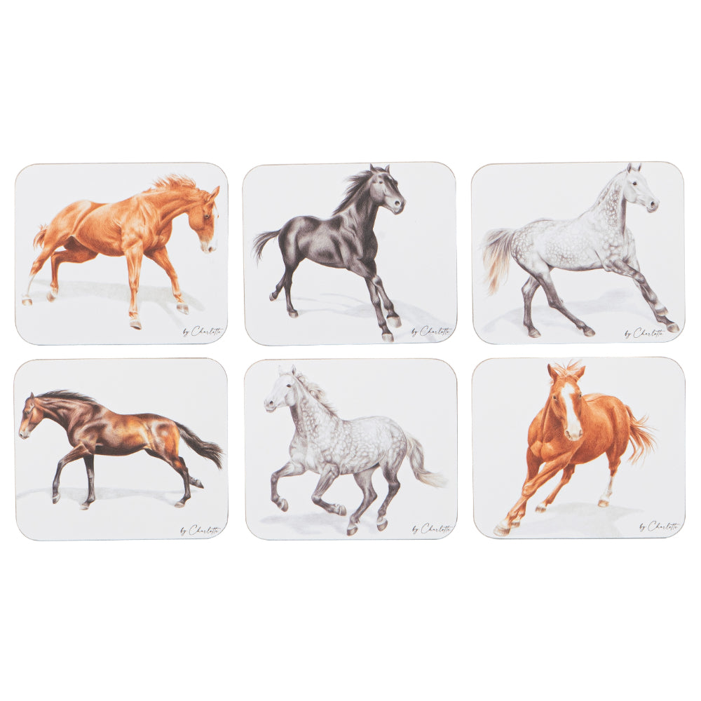 Ashdene Horses By Charlotte Set Of 6 Coasters