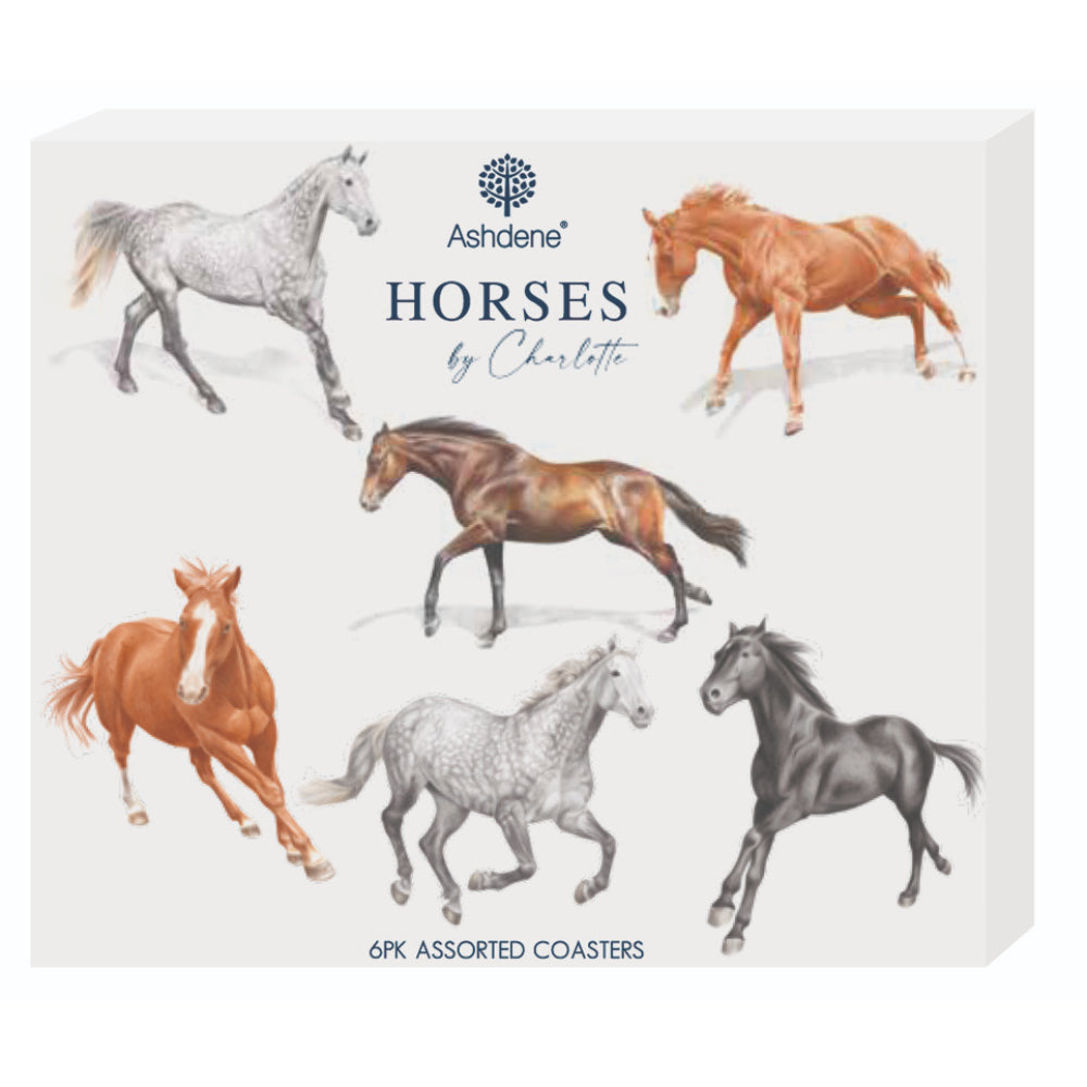 Ashdene Horses By Charlotte Set Of 6 Coasters