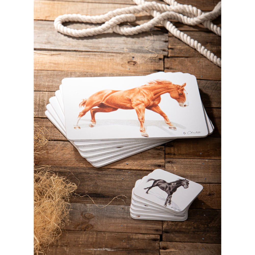 Ashdene Horses By Charlotte Set Of 6 Coasters