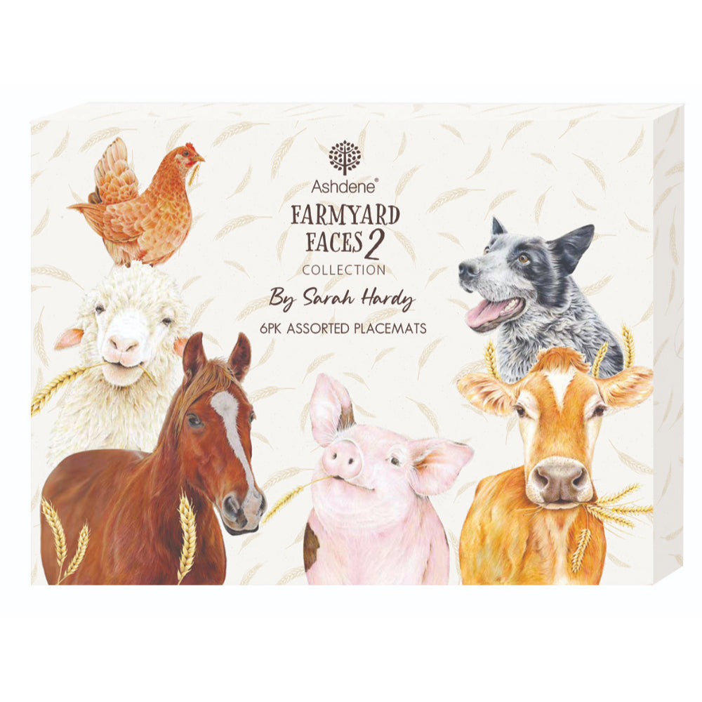 Ashdene Farmyard Faces 2 Set Of 6 Placemats