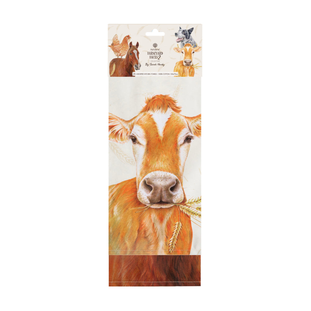 Ashdene Farmyard Faces 2 Set Of 2 Kitchen Towels