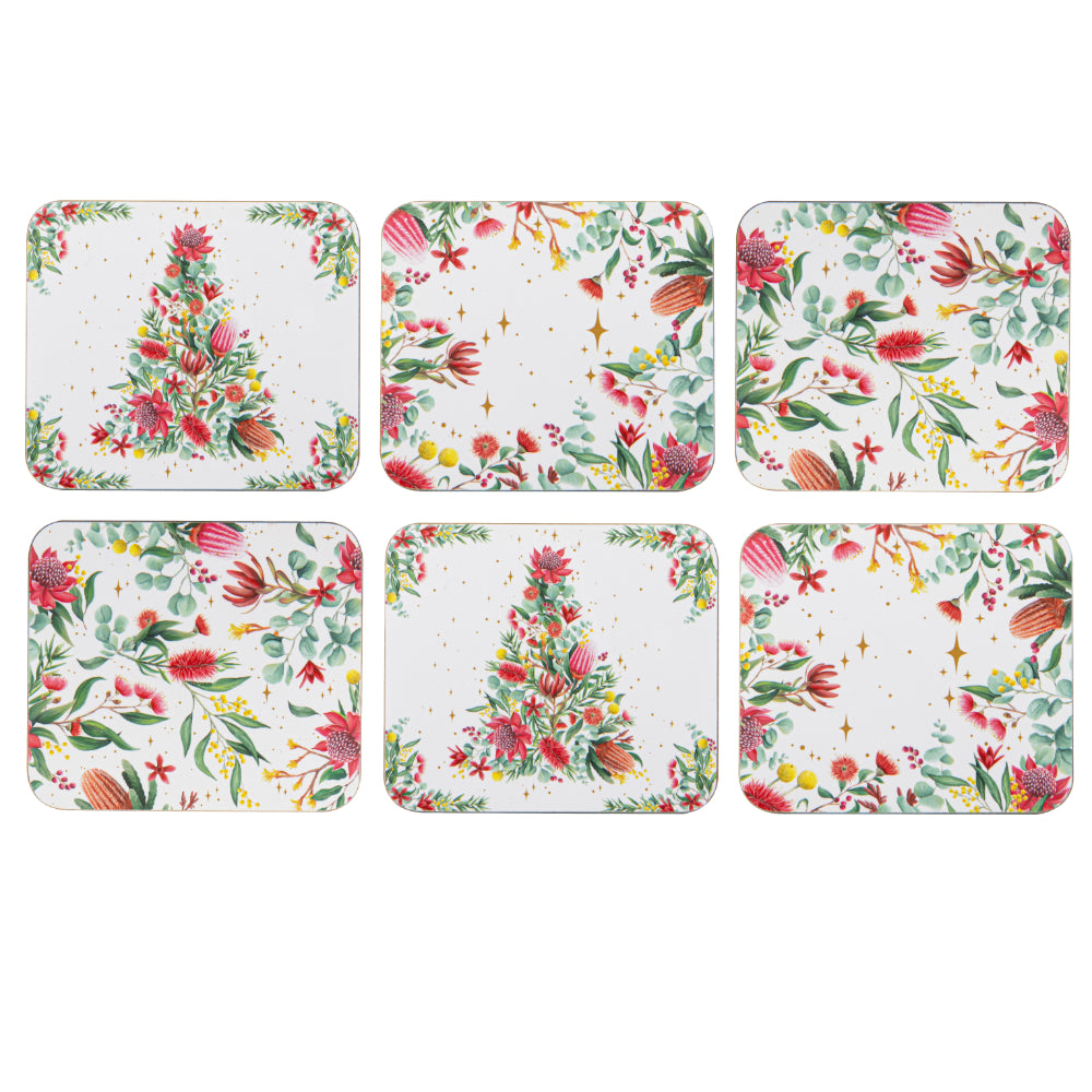 Ashdene Twinkling Blooms Set Of 6 Coasters