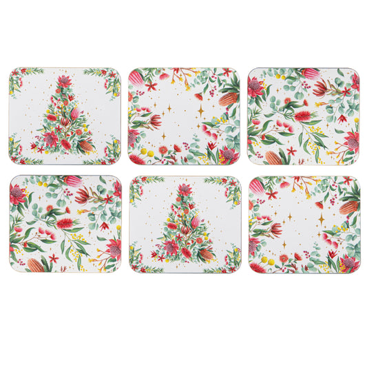 Ashdene Twinkling Blooms Set Of 6 Coasters