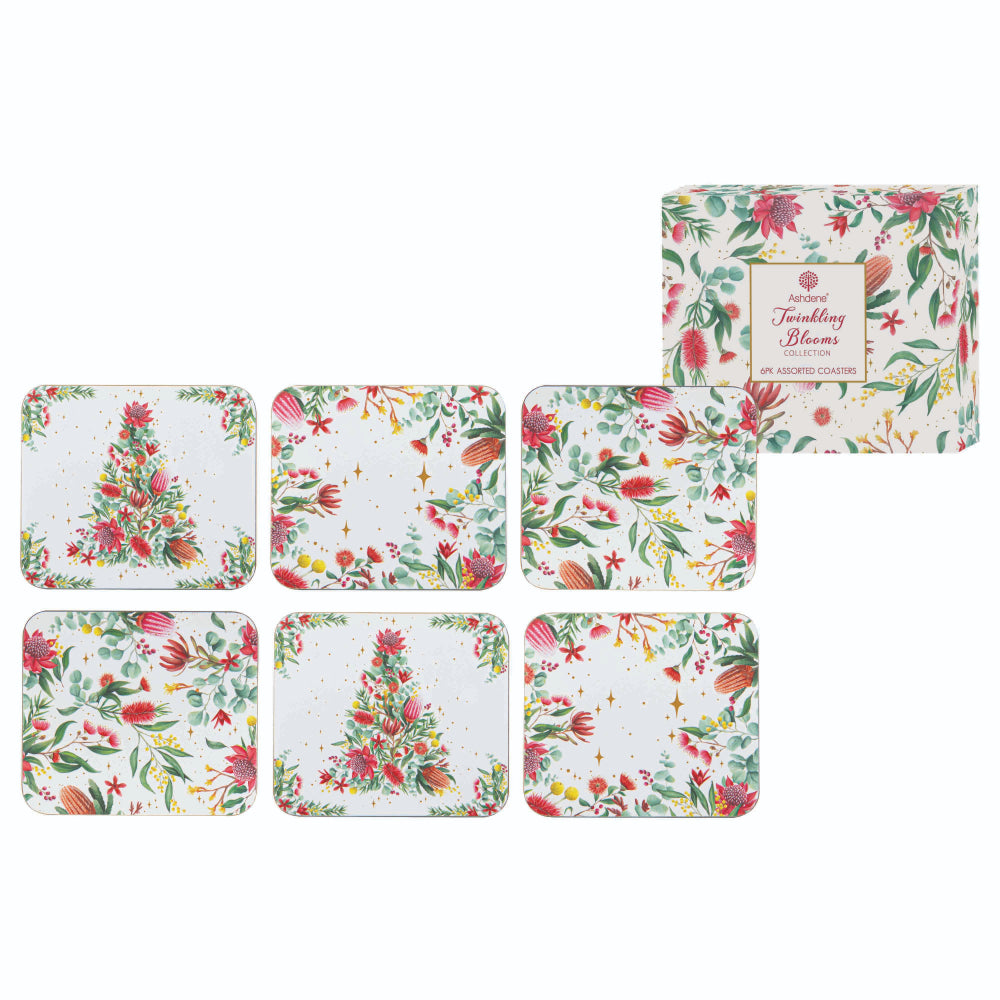 Ashdene Twinkling Blooms Set Of 6 Coasters