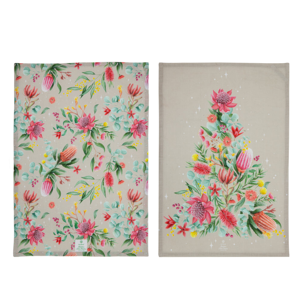 Ashdene Twinkling Blooms Set Of 2 Kitchen Towels
