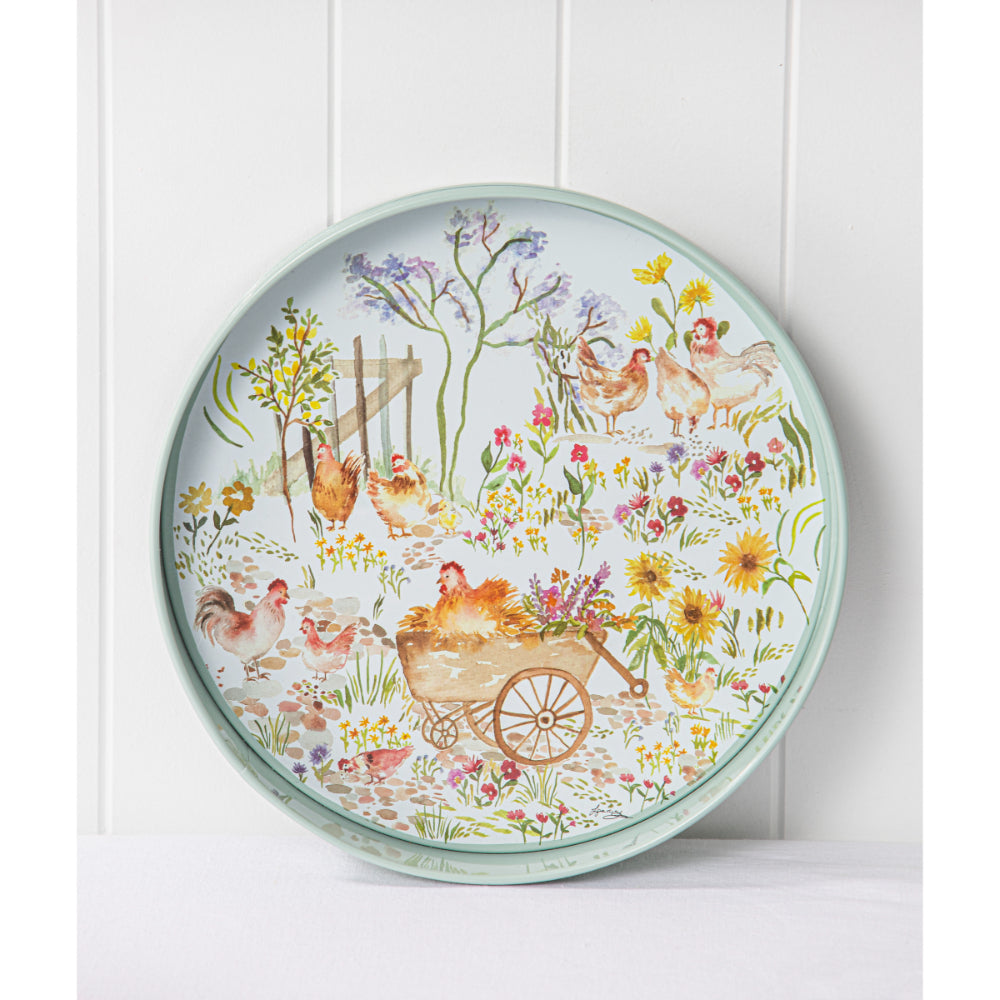 Ashdene Garden Hens Round Serving Tray