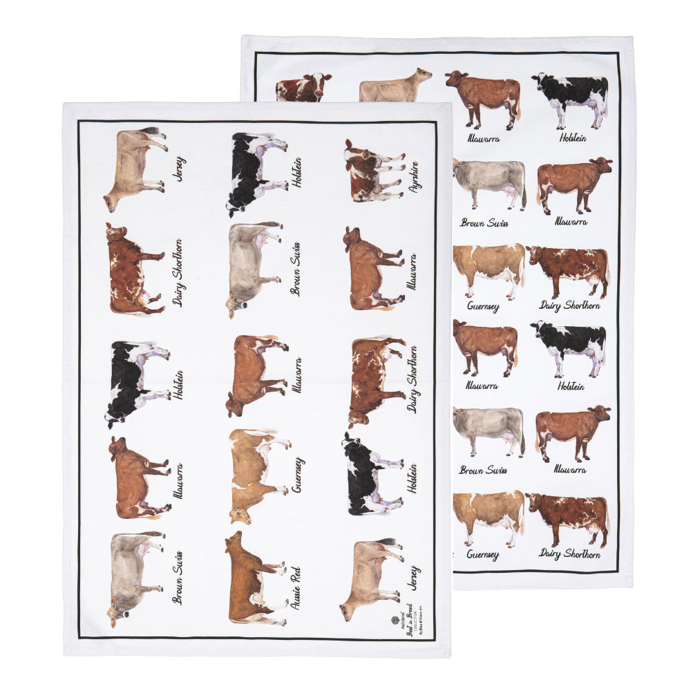 Ashdene Best In Breed Dairy Cow Set Of 2 Kitchen Towels