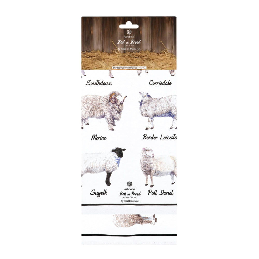Ashdene Best In Breed Sheep Set Of 2 Kitchen Towels