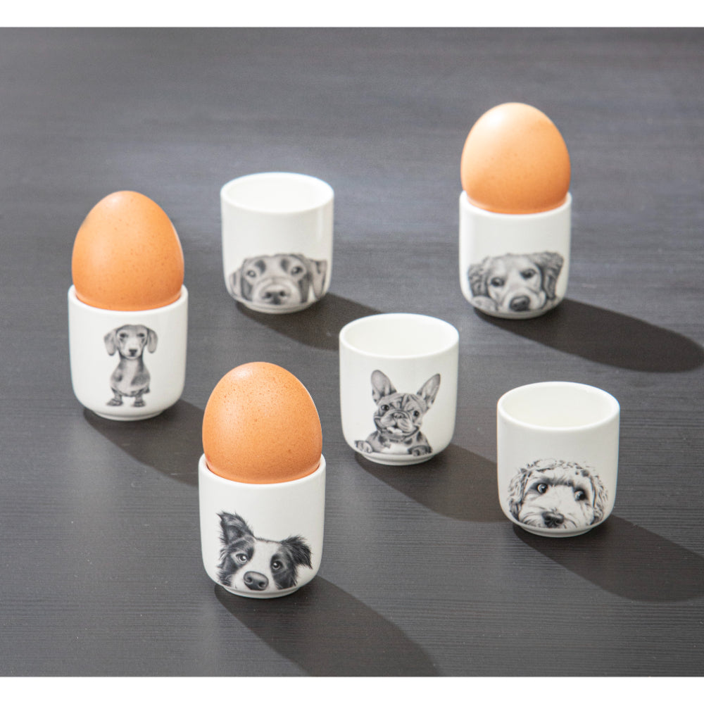 Ashdene Peeking Pups Oodle Set of 2 Egg Cups