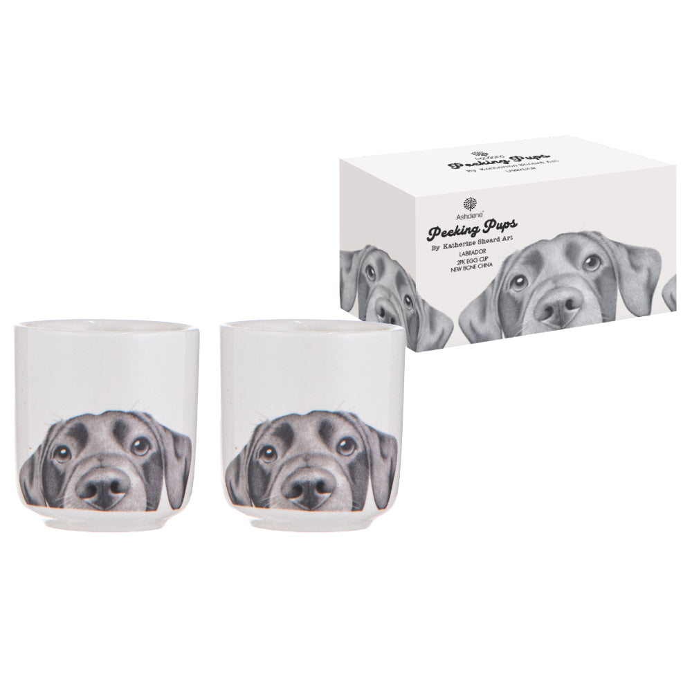 Ashdene Peeking Pups Labrador Set of 2 Egg Cups