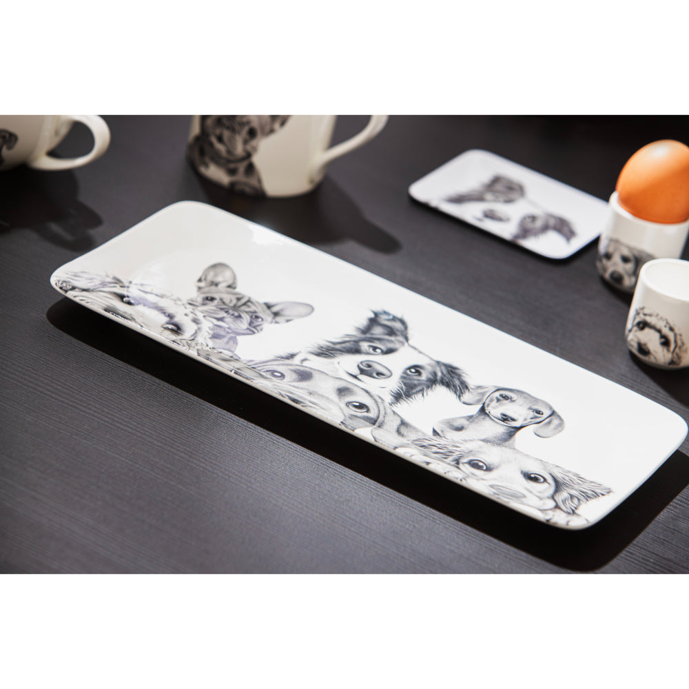 Ashdene Peeking Pups Rectangle Platter