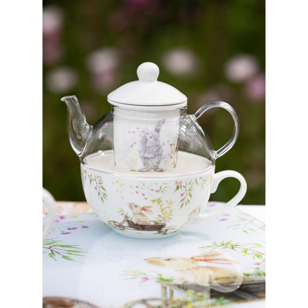 Ashdene Bunny Tales Glass Top Tea For One