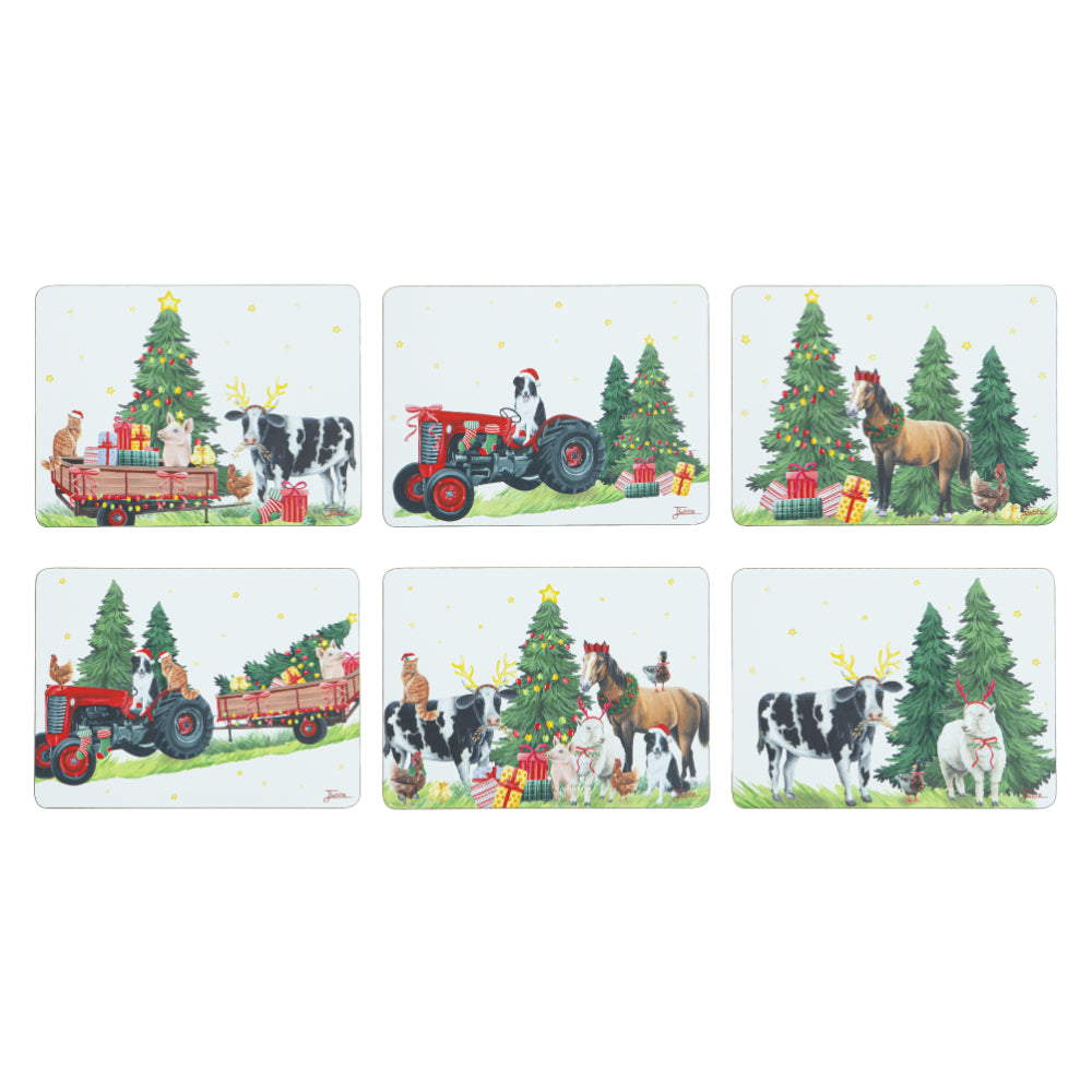 Ashdene Christmas At The Farm Set Of 6 Placemats