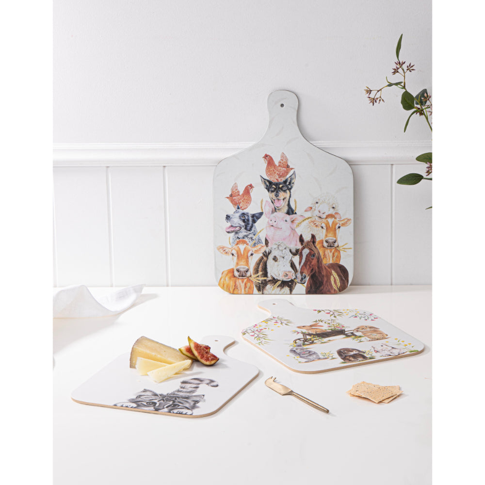 Ashdene Farmyard Faces 2 Serving Board