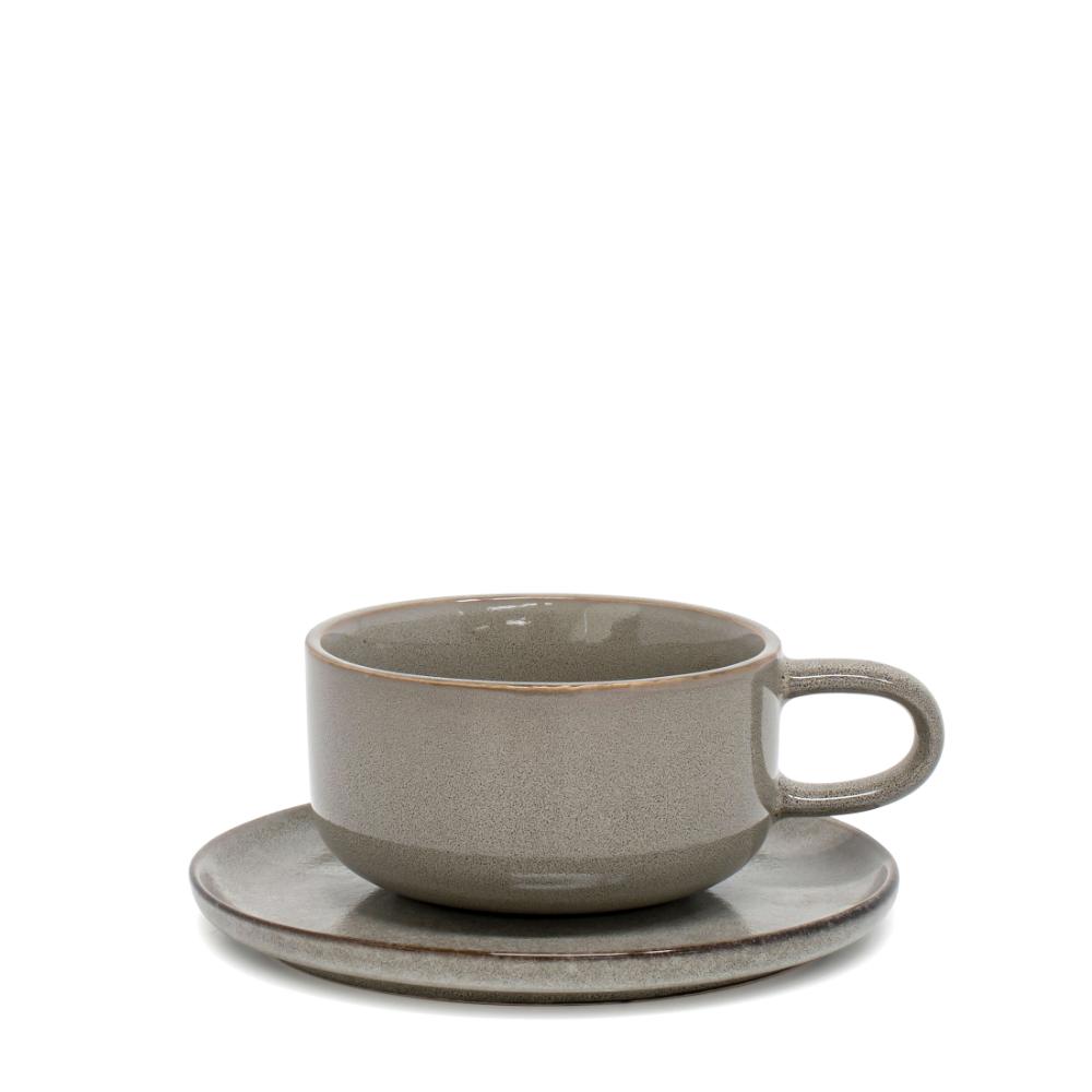 Salt & Pepper Relic Tea Cup & Saucer 260mL