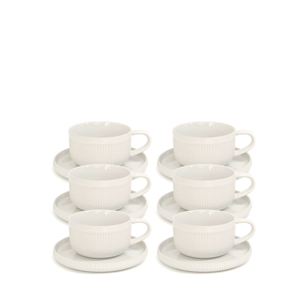 Salt & Pepper Brae Tea Cups & Saucers 290mL - Set of 4