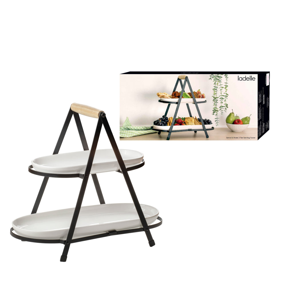 Ladelle Alto Serve & Share 2 Tier Serving Tower