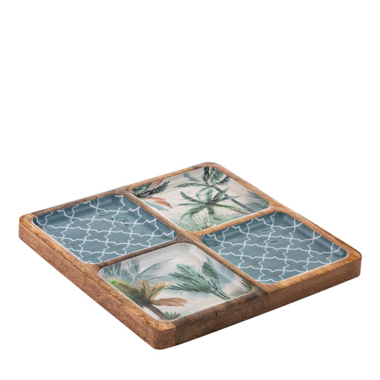 Ladelle Panama Mango Wood Square Sectional Platter