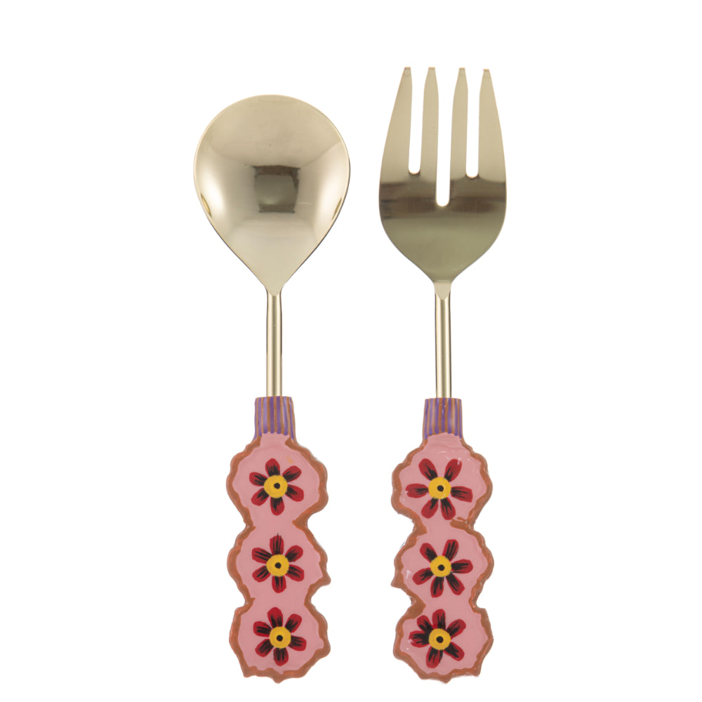 Ladelle Capri Flower Salad Servers