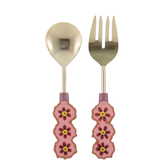 Ladelle Capri Flower Salad Servers