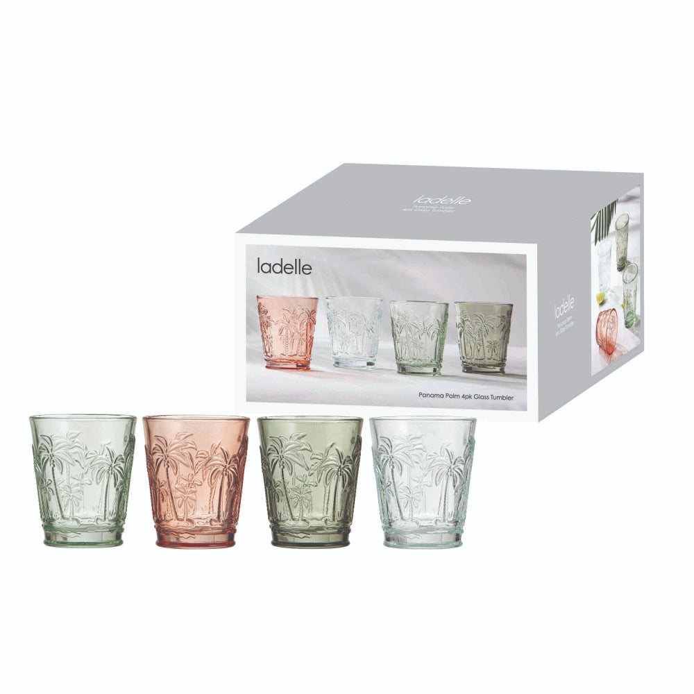 Ladelle Panama Palm Set Of 4 Tumblers