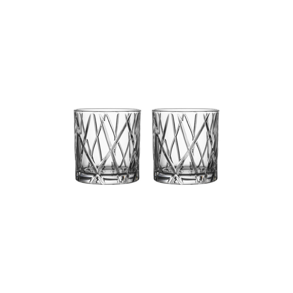 Orrefors Set Of 4 City Old Fashioned Glasses 340ml