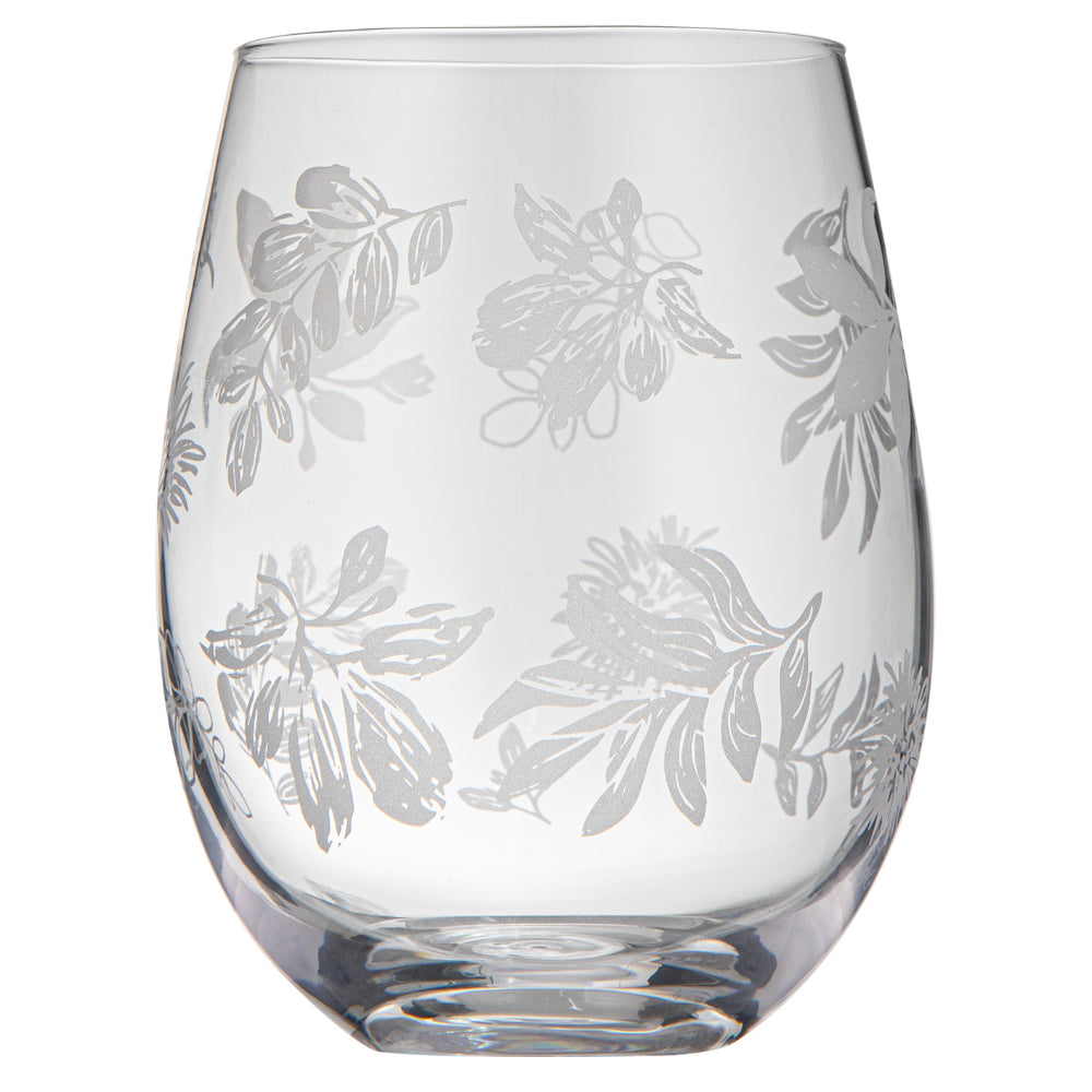 Ladelle Mossman Clear Etched Set Of 4 Tumblers