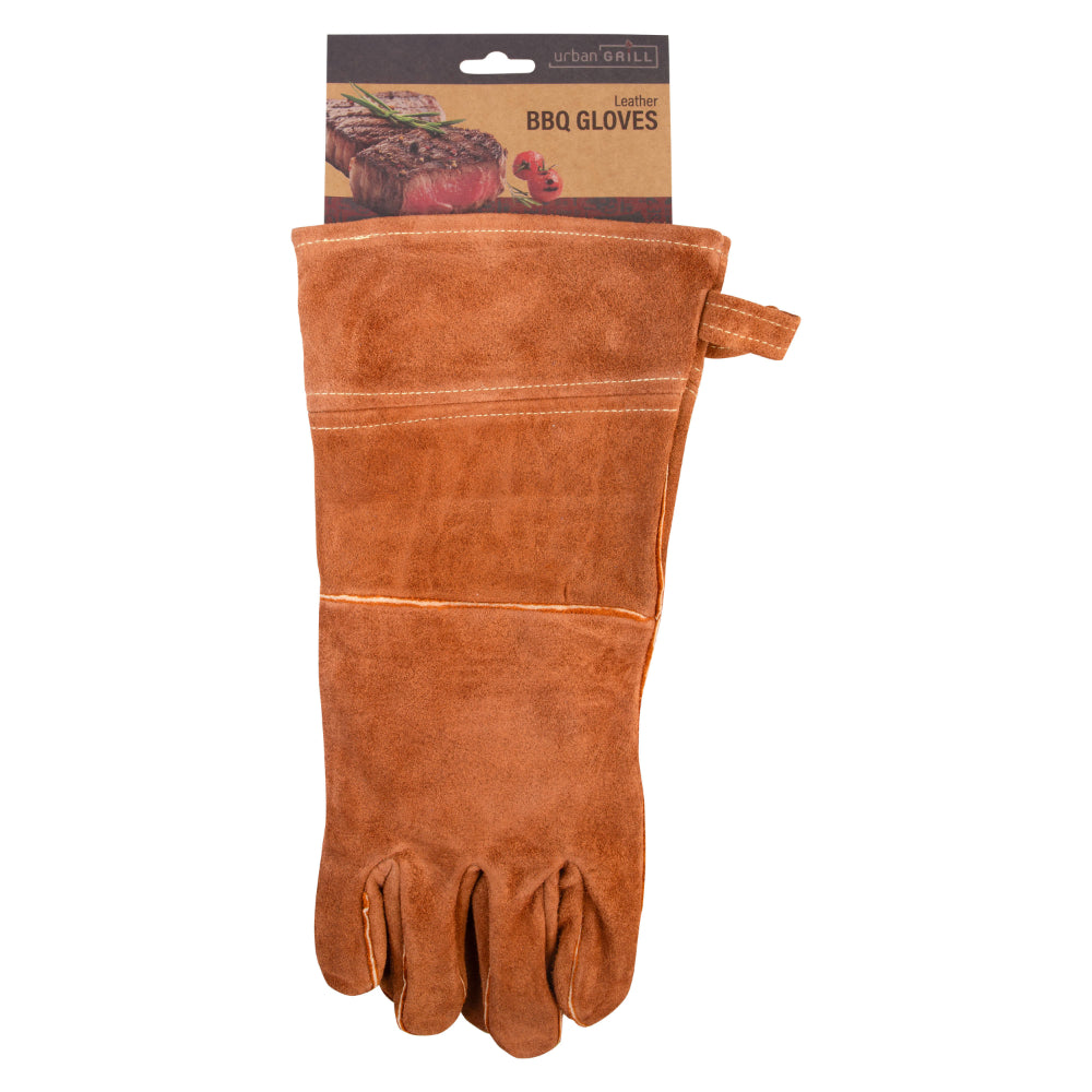 Urban Grill Leather Barbeque Gloves 38cm
