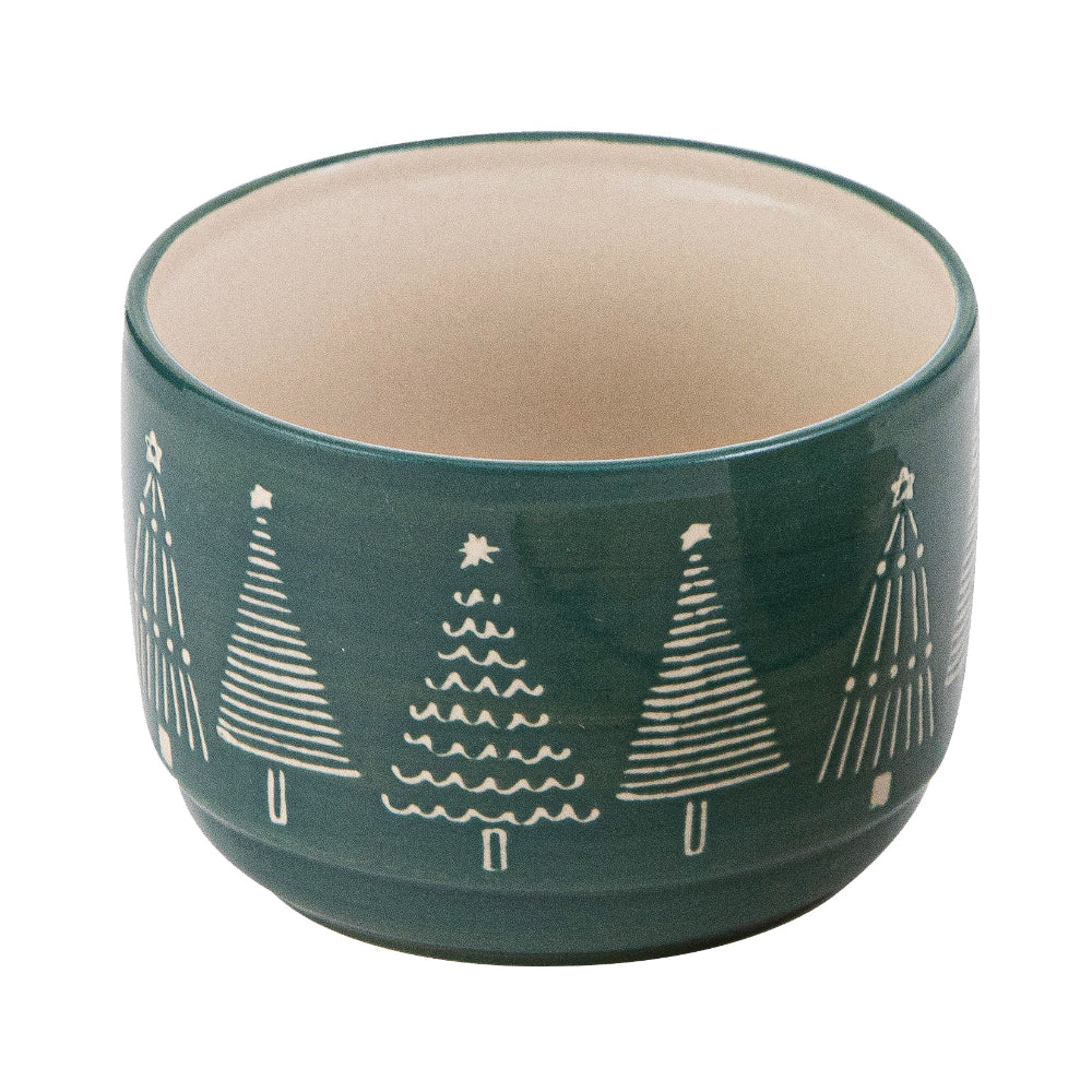 Ladelle Christmas Evergreen Plate With Bowl