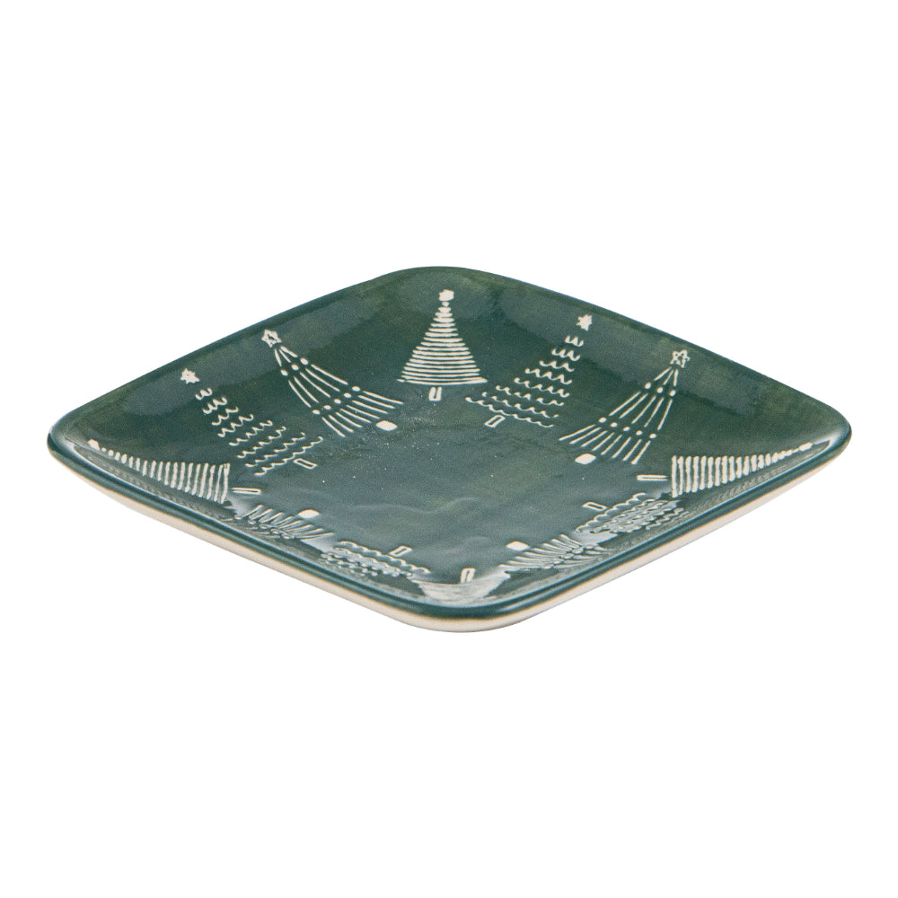 Ladelle Christmas Evergreen Square Platter