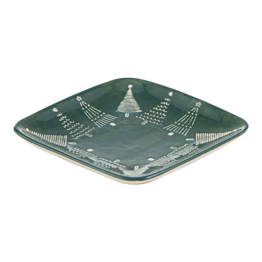 Ladelle Christmas Evergreen Square Platter