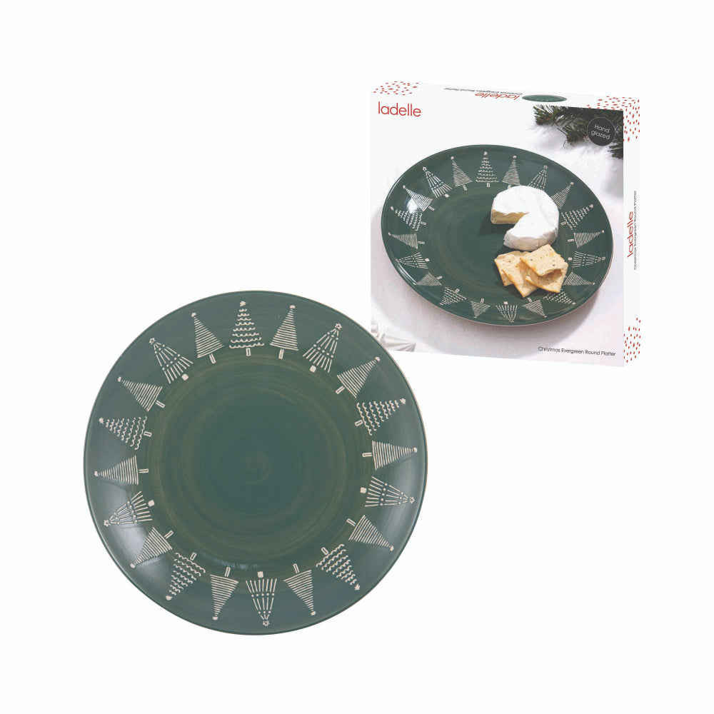 Ladelle Christmas Evergreen Round Platter