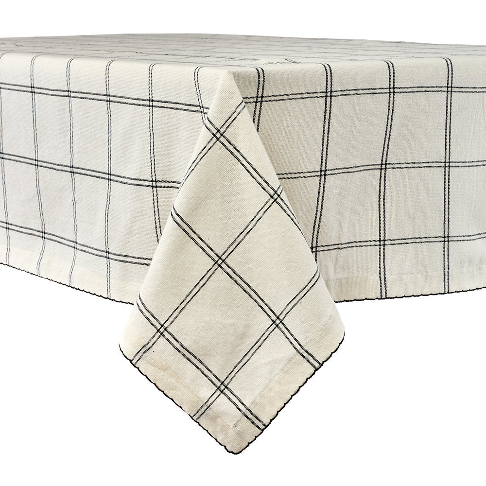 Salt & Pepper Taylor Check Tablecloth 150 x 230cm