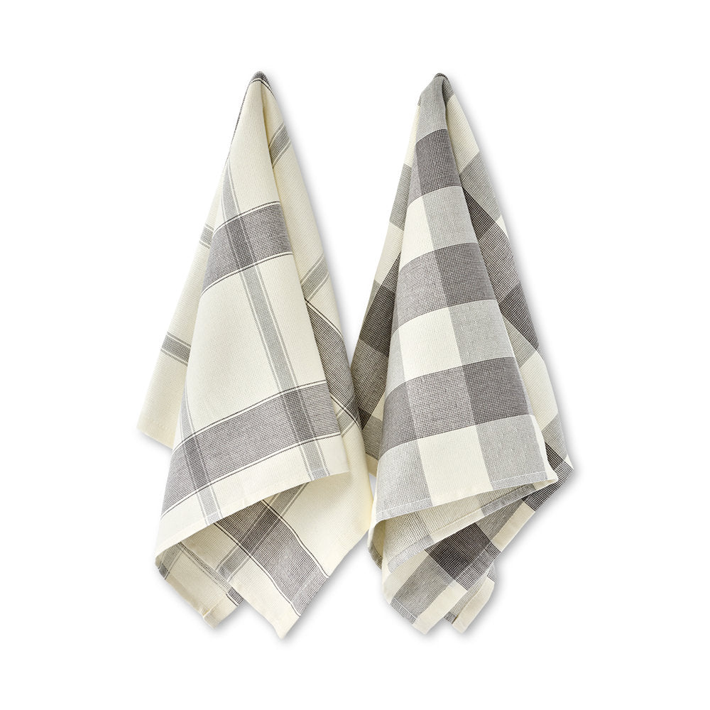 Salt & Pepper Check Tea Towel Set of 2