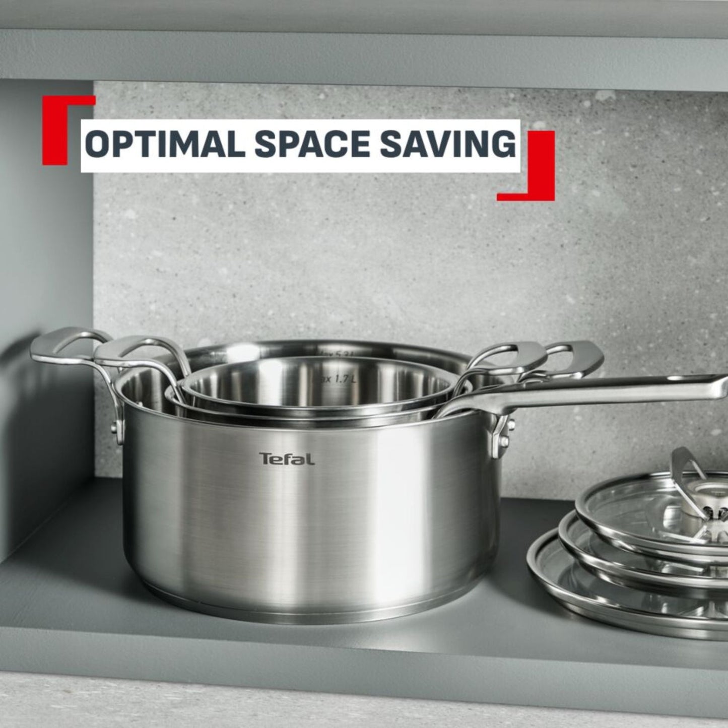 Tefal Space+ Extreme Induction Stainless Steel Stewpot 20cm & Lid
