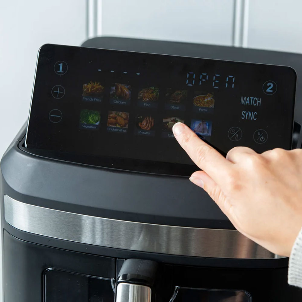 Healthy Choice Dual Zone Double Stack Air Fryer With Foldable Top Display 13L 2300W