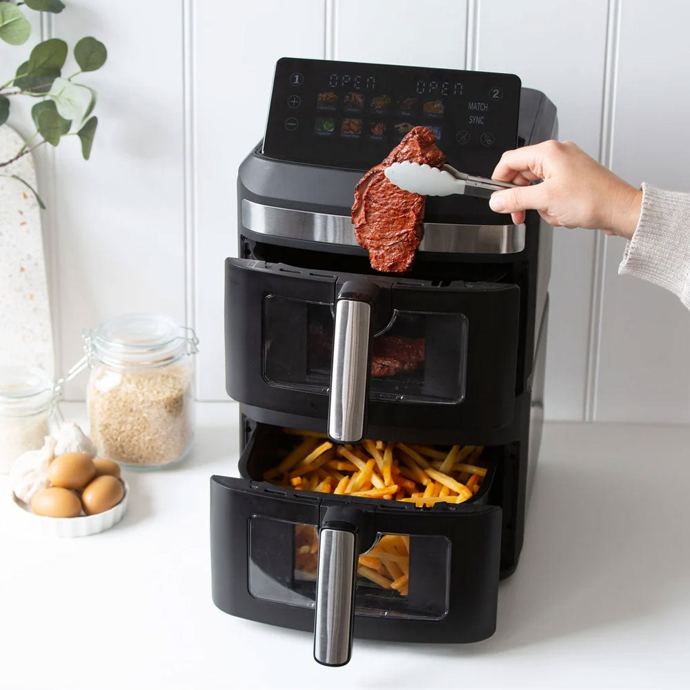 Healthy Choice Dual Zone Double Stack Air Fryer With Foldable Top Display 13L 2300W