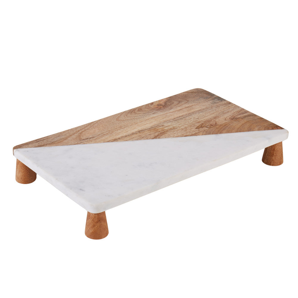 Academy Eliot Marble & Wood Platter Rectangle