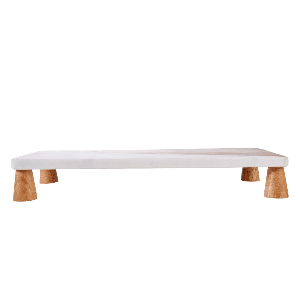 Academy Eliot Marble & Wood Platter Rectangle