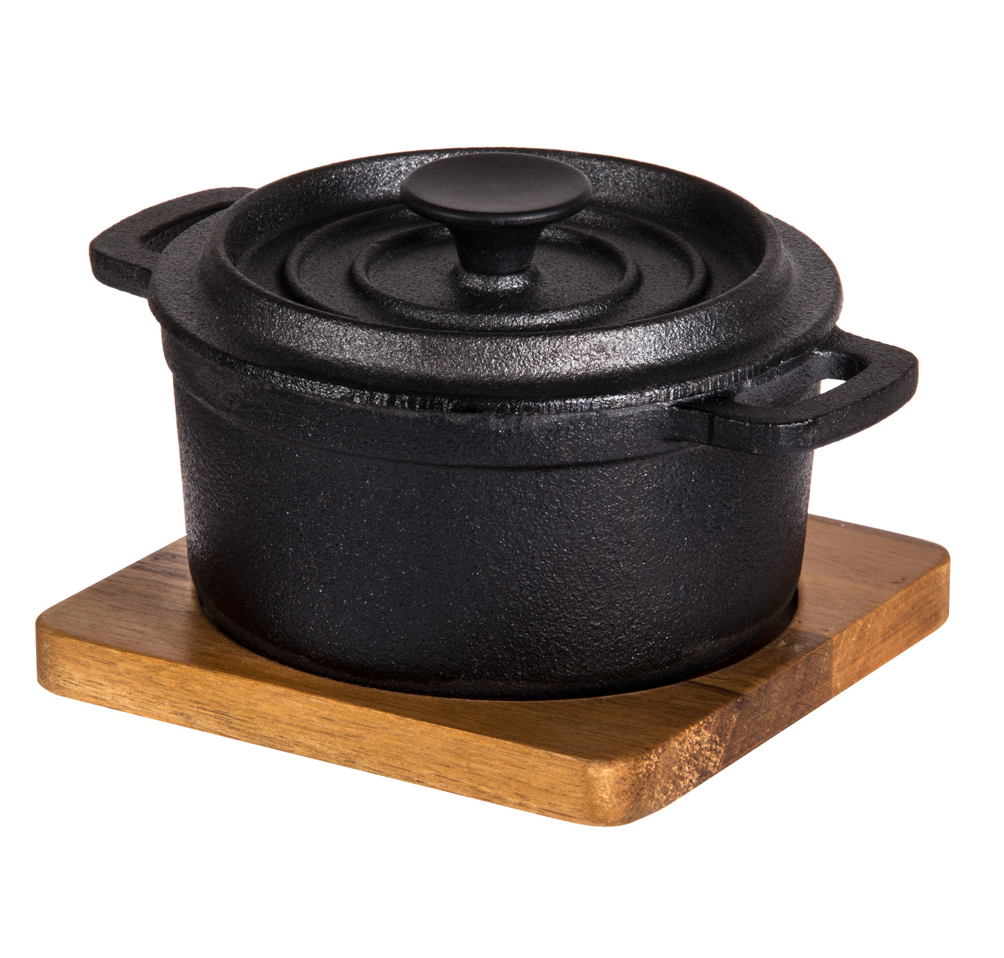 Davis & Waddell Cast Iron Pot with Lid & Acacia Trviet