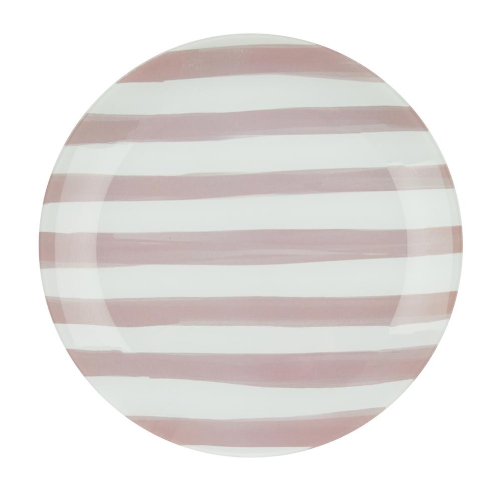 Emporium Lulu Glass Stripe Plate Purple at Robins Kitchen