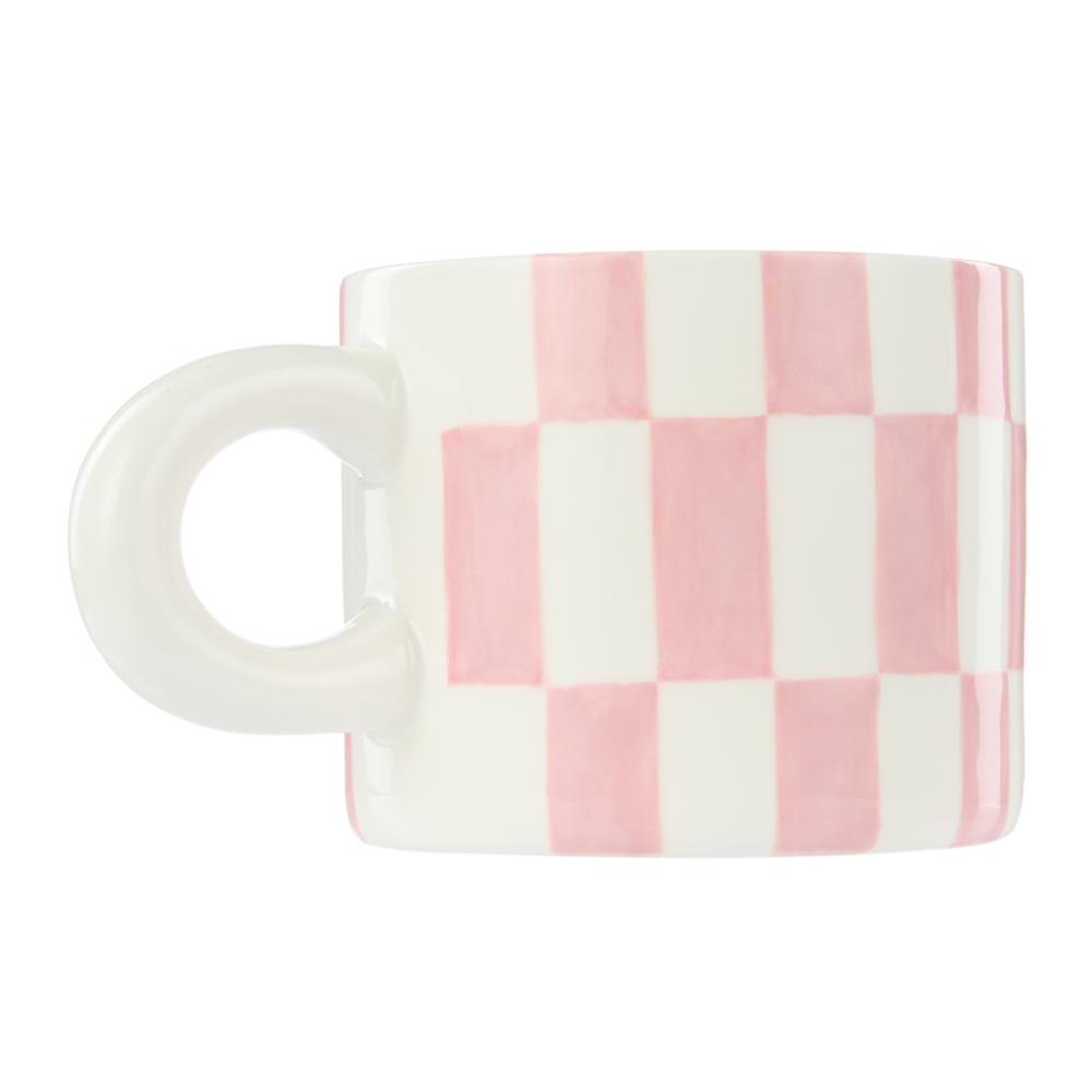 Emporium Check Mug & Plate Set Pink and Green at Robins Kitchen