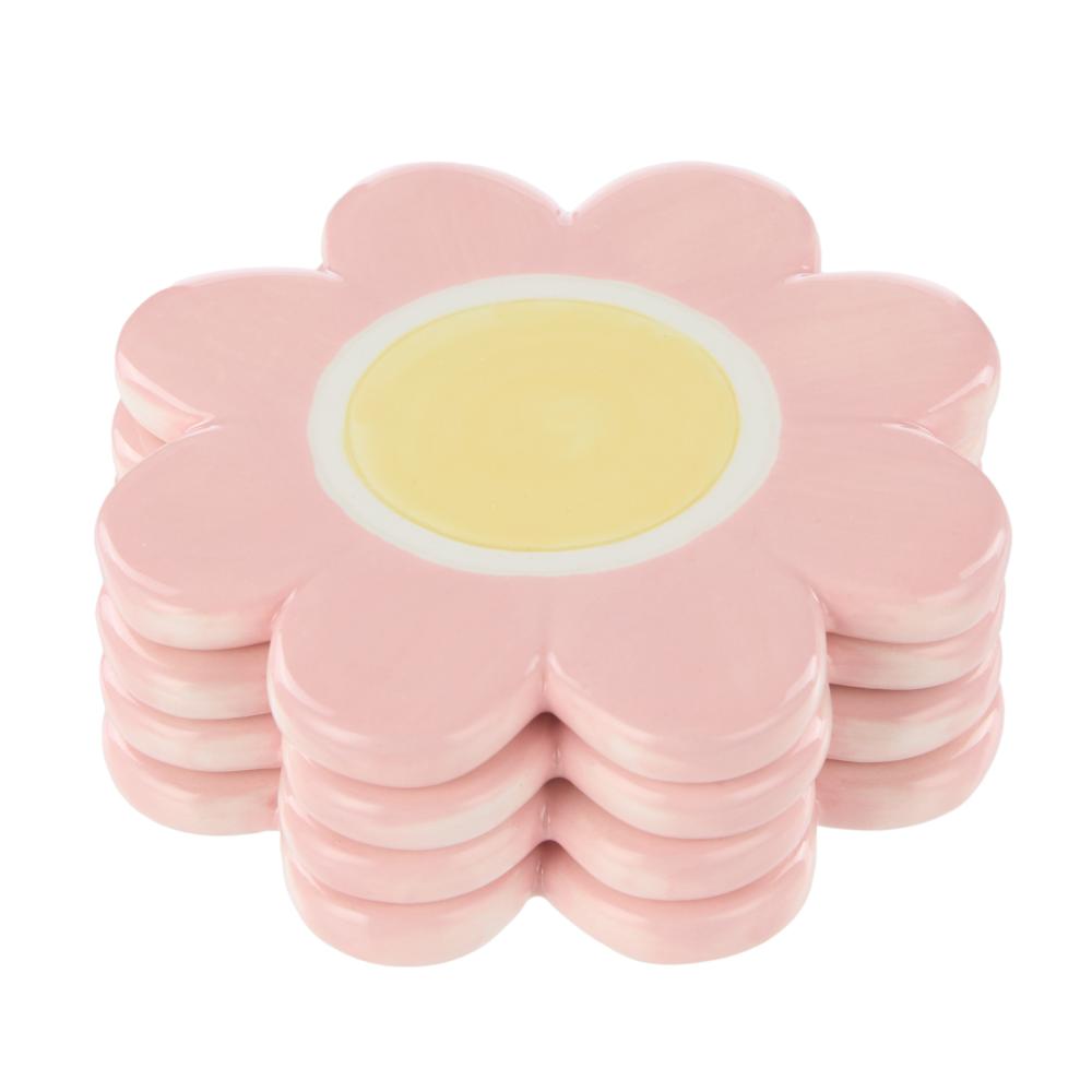 Emporium Set of 4 Posey Flower Coasters pink at Robins Kitchen