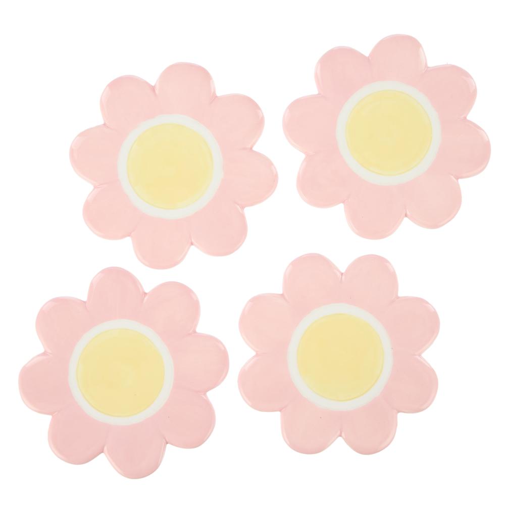 Emporium Set of 4 Posey Flower Coasters pink at Robins Kitchen