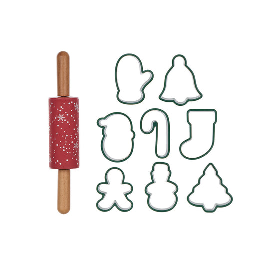 Davis & Waddell Christmas Cookie Cutter & Rolling Pin Gift Set - Robins Kitchen